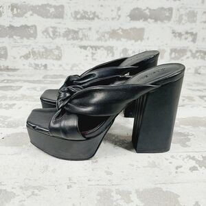 New OPEN EDIT Kaia Knot Platform Black Sandal W479